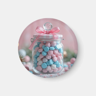 Aimant joli pot de bonbons sucrés