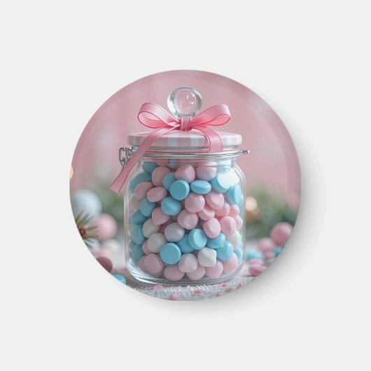 Aimant joli pot de bonbons sucrés (Devant)