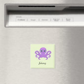Aimant Joli poulpe violet vert (In Situ (Lave-vaisselle))