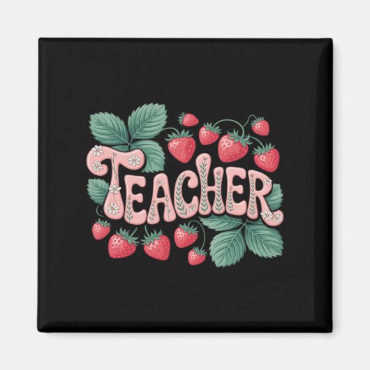 Aimant Joli professeur fraise (Devant)