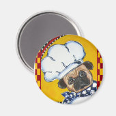 Aimant Joli Pug Chef (Recto/Verso)