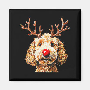 Aimant Joli Renne Santa Goldendoodle Noël Xmas Ho