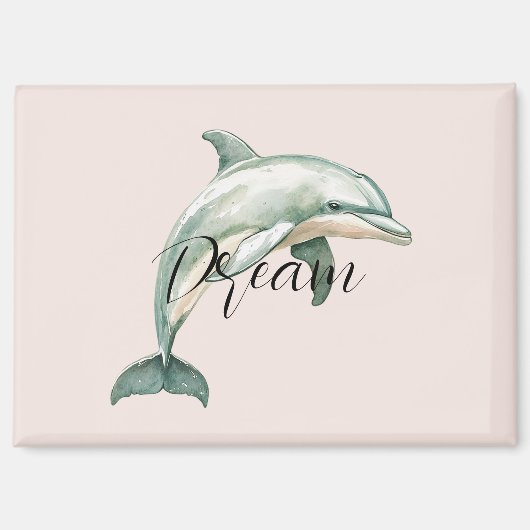 Aimant Joli rêve de dauphin pêche (Recto)