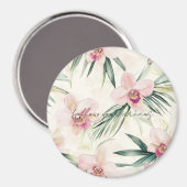 Aimant Joli rose Fleurs d'orchidées tropicales (Recto/Verso)