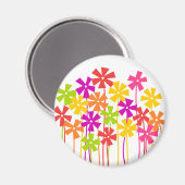 Aimant Joli rose jaune orangé simple fleurs dessin (Recto/Verso)