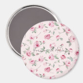 Aimant Joli rose Roses Mariage Floral (Recto/Verso)