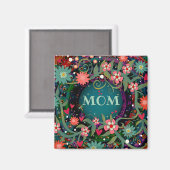 Aimant Joli rose Whimsical Floral Dragonfly Maman (Recto/Verso)