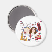 Aimant Joli Royal Mariage Couple (Recto/Verso)