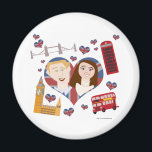 Aimant Joli Royal Mariage Couple<br><div class="desc">Ce design mignon est à propos de vos 2 Britanniques préférés. Ils sont tellement amoureux et se marient. Célébrez leur amour avec ce super mignon hommage aujourd'hui! N’achetez pas n’importe quel design mariage,  n’en achetez qu’un avec une touche royale !</div>