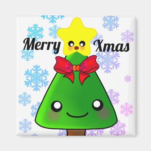 Aimant Joli sapin de Noël avec étoile (Devant)