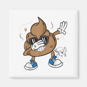 Aimant Joli T-Shirt Caca Dabbing - Émoticon Drôle J'ai Fa