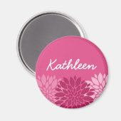 Aimant Joli trio rose floral avec nom (Recto/Verso)