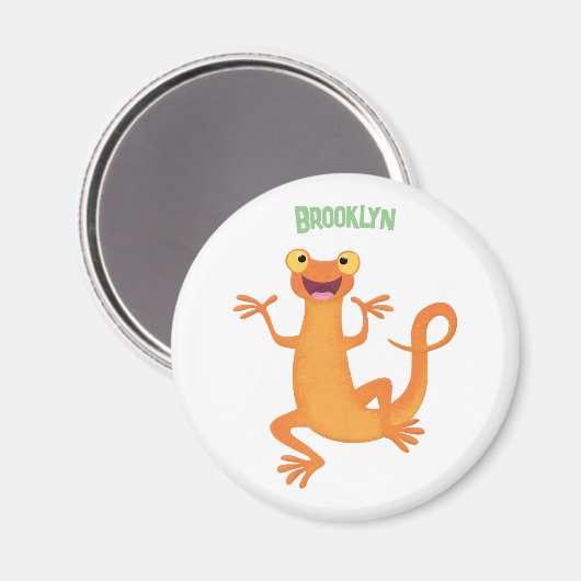 Aimant Joli triton orangé joyeux (Recto/Verso)