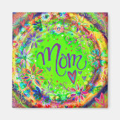 Aimant Joli Vert BoHo Whimsical Floral Fun Maman (Devant)