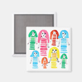 Aimant Jolie aquarelle filles art moderne funky (Recto/Verso)