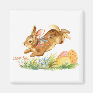 Aimant Jolie aquarelle lapin de pâques