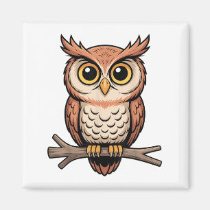 Aimant Jolie art de hibou pour hommes femmes enfants hibo