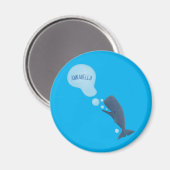 Aimant Jolie baleine à sperme soufflant bulles dessin (Recto/Verso)
