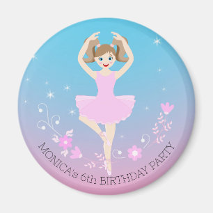Aimant Jolie Ballerina fille fête d'anniversaire