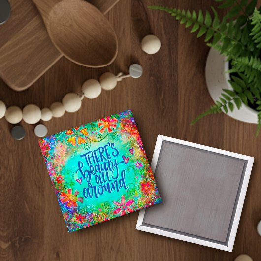 Aimant Jolie Beauté Florale Tout Autour De L'Inspirété