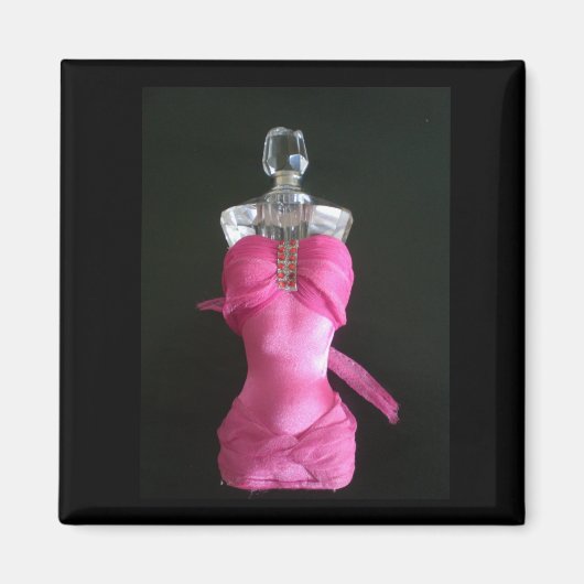 Aimant Jolie bouteille de parfum rose (Devant)