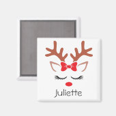 Aimant Jolie ceinture Christmas Reindeer rouge arc en cli (Recto/Verso)