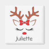Aimant Jolie ceinture Christmas Reindeer rouge arc en cli (Devant)