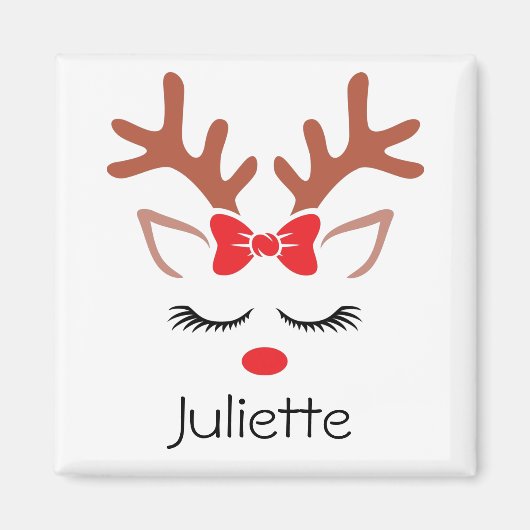 Aimant Jolie ceinture Christmas Reindeer rouge arc en cli (Devant)