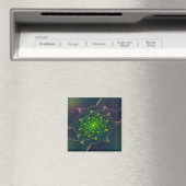 Aimant Jolie Chrysanthemum Fractal Green (In Situ (Lave-vaisselle))