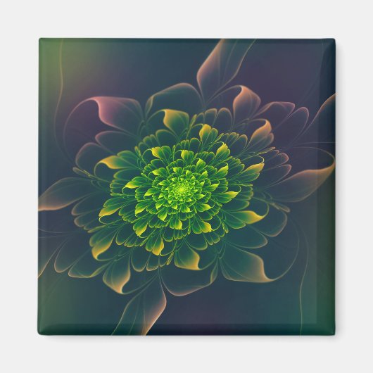 Aimant Jolie Chrysanthemum Fractal Green (Devant)