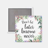 Aimant Jolie citation Motivationnelle Aquarelle Florale (Recto/Verso)