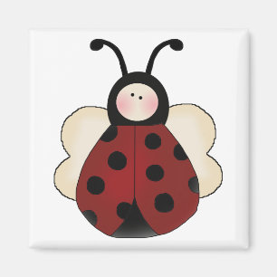 Aimant jolie coccinelle ronde dessin animé idiot