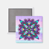 Aimant Jolie couleur violet Mandala Mystique (Recto/Verso)