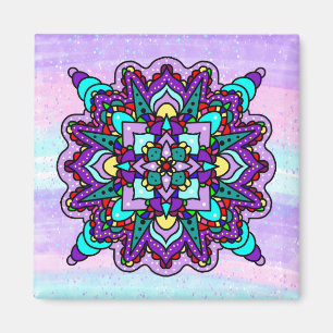 Aimant Jolie couleur violet Mandala Mystique
