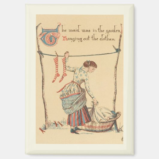 Aimant Jolie dame vintage (Recto)