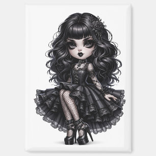 Aimant Jolie fille gothique chibi Magnetique esthétique s