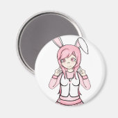 Aimant Jolie fille lapin rose Anime Lolita (Recto/Verso)