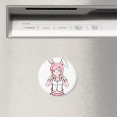 Aimant Jolie fille lapin rose Anime Lolita (In Situ (Lave-vaisselle))