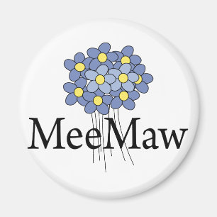 Aimant Jolie fleur bleue T-shirt MeeMaw