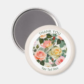 Aimant Jolie fleur botanique Rose fleurit Merci (Recto/Verso)