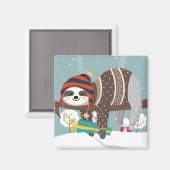 Aimant Jolie fleur de Noël (Recto/Verso)