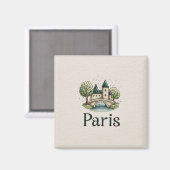 Aimant Jolie illustration de Paris (Recto/Verso)