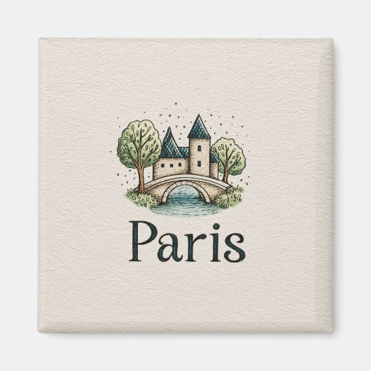 Aimant Jolie illustration de Paris (Devant)