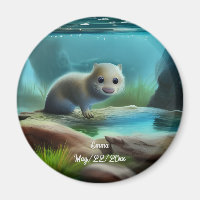 Jolie loutre bébé en étang - personnalisable