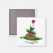 Aimant Jolie marmotte à la recherche de printemps (Recto/Verso)