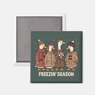 Aimant Jolie oie Saison gelée Hiver Cozy Automne Canard 