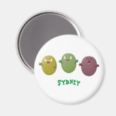 Aimant Jolie olives joyeux chantant dessin animé (Recto/Verso)