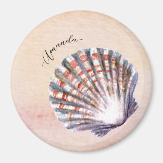 Aimant Jolie peinture aquarelle personnalisée coquillage