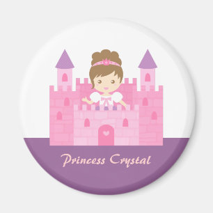 Aimant Jolie Princesse fille dans Pink Castle Fairytale
