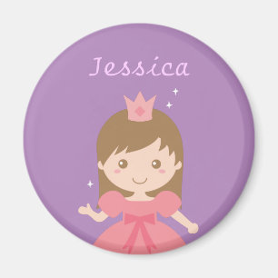 Aimant Jolie Princesse, Rose pour les Petites Filles